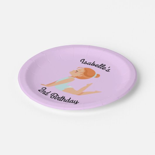 体操パーティーパーソナライズされたプレート ペーパープレート (アングル)