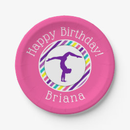 体操パーティーピンクガール ペーパープレート