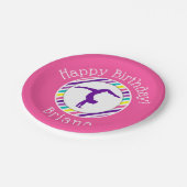 体操パーティーピンクガール ペーパープレート (アングル)