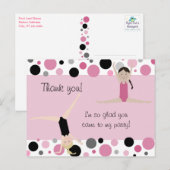 体操パーティーピンク、グレー、ブラック ポストカード (正面/裏面)