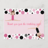 体操パーティーピンク、グレー、ブラック ポストカード (正面)