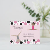 体操パーティーピンク、グレー、ブラック ポストカード (スタンド正面)