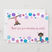 体操パーティーフラットアクア&ピンクス 招待状 (正面)