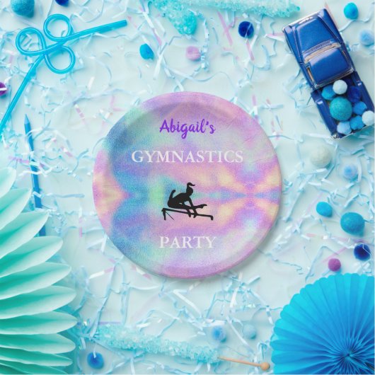体操パーティープレート誕生日_女子カスタム ペーパープレート (パーティー)