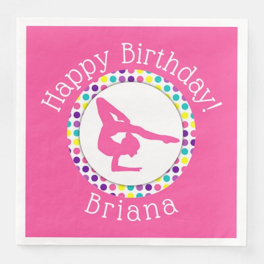 体操パーティー紙ディナーナプキンズ (正面)