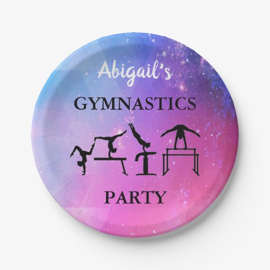 体操パーティー紙プレートと彼女の名前! ペーパープレート (正面)