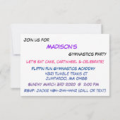 体操パーティー シャイマー ご招待 招待状 (裏面)