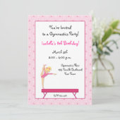 体操パーティー、バランスビーム招待状 招待状 (スタンド正面)