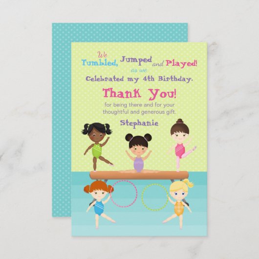 体操パーティー 招待状 (正面/裏面)