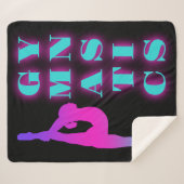 体操パープルピンクターコイズ グラデーション シェルパブランケット (正面(横))