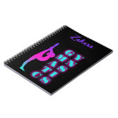 体操パープルピンクターコイズ グラデーション ノートブック (左側)