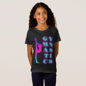 体操パープルピンクターコイズ グラデーション Tシャツ (正面フル)