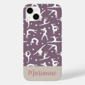 体操パープル名前をカスタムする女の子らしモダン Case-Mate iPhoneケース (裏面)