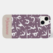 体操パープル名前をカスタムする女の子らしモダン Case-Mate iPhoneケース (裏面 (横))