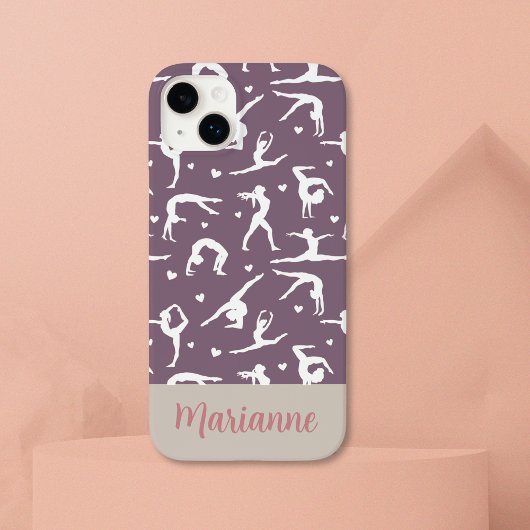 体操パープル名前をカスタムする女の子らしモダン Case-Mate iPhoneケース