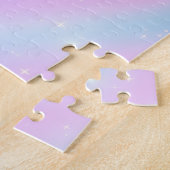 体操パープル薄紫ホットピンクベビーブルーパステル ジグソーパズル (側面)