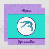 体操パープル/ターコイズフラットカード (正面/裏面)