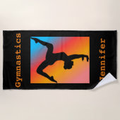 体操ビーチタオルGymnastの名前 ビーチタオル (正面)