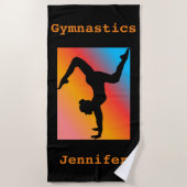 体操ビーチタオルGymnastの名前 ビーチタオル (正面)