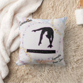 体操ビームクイーングリッター水彩抽象芸術 クッション (ブランケット)