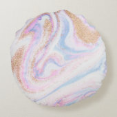 体操ビームクイーングリッター水彩抽象芸術 ラウンドクッション (裏面)