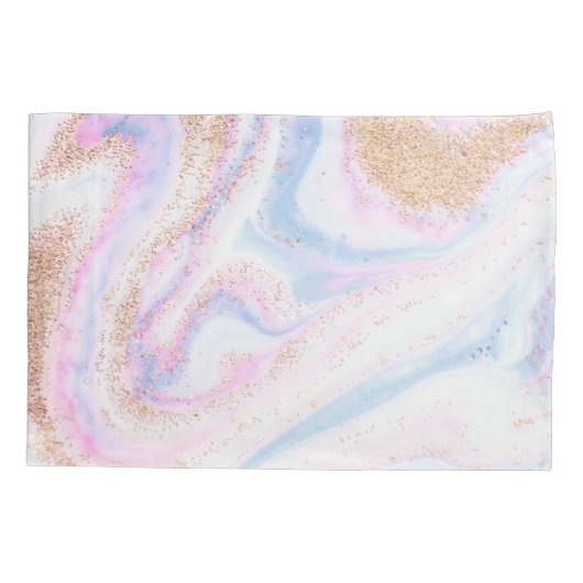 体操ビームクイーングリッター水彩抽象芸術 枕カバー (裏面)