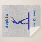 体操ビームクイーンブルー/シルバーシェルパブランケット シェルパブランケット (正面(横))