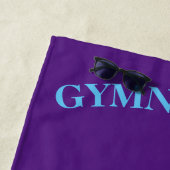 体操ビームスパークルハートパープルビーチタオル ビーチタオル (インサイチュ)