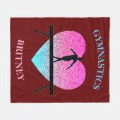 体操ビームスパークルハートブルゴーニュ フリースブランケット (正面(横))