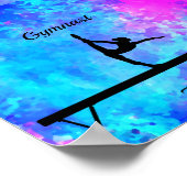 体操ビーム水色 ポスター (角)