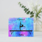 体操ビーム水色 ポストカード (スタンド正面)