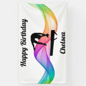 体操ビーム「ハッピーバースデー」カラフル旋回 横断幕 (縦)
