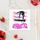 体操ピンクと紫のバランスビーム スタンダードカクテルナプキン (インサイチュ)