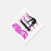 体操ピンクと紫のバランスビーム スタンダードカクテルナプキン (角)