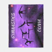 体操ピンクと紫のフリースブランケット フリースブランケット (正面)