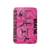 体操ピンクのスパークルスワークル バスマット (正面縦)