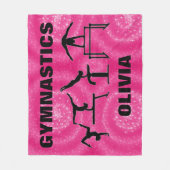 体操ピンクのスパークルスワークル フリースブランケット (正面)