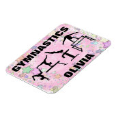 体操ピンクの輝く渦と星 マグネット (左側)