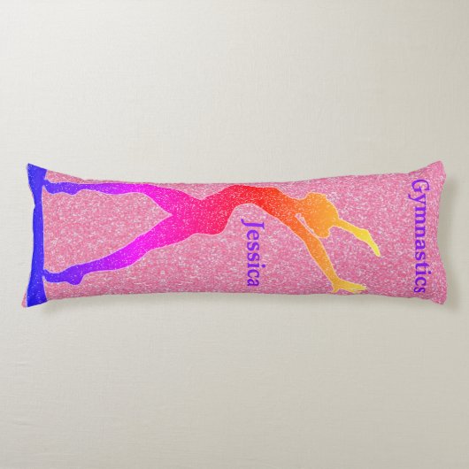 体操ピンクスパークルバランスビーム抱き枕 ボディピロー (正面)