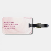 体操ピンクパーソナライズされた色 ラゲッジタグ (裏面横)