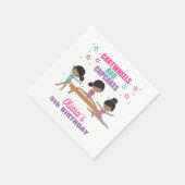 体操ピンクパープルターコイズガール誕生日昼寝 スタンダードカクテルナプキン (角)