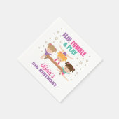 体操ピンクパープルターコイズガール誕生日 スタンダードカクテルナプキン (角)