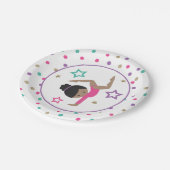 体操ピンクパープルターコイズガール誕生日 ペーパープレート (アングル)