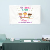 体操ピンクパープルターコイズガール誕生日 横断幕 (トレードショー)