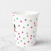 体操ピンクパープルターコイズガール誕生日 紙コップ (左)