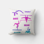 体操ピンクパープルターコイズヴォールトバービーム クッション (正面)
