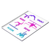 体操ピンクパープルターコイズヴォールトバービーム ノートブック (左側)