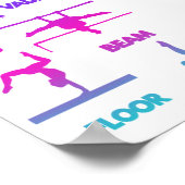 体操ピンクパープルターコイズヴォールトバービーム ポスター (角)