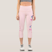 体操ピンクフラフープガール名前をカスタムする カプリレギンス (正面)