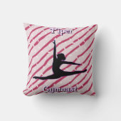 体操ピンクホワイトペパーミントキャンディスプリンクル クッション (正面)